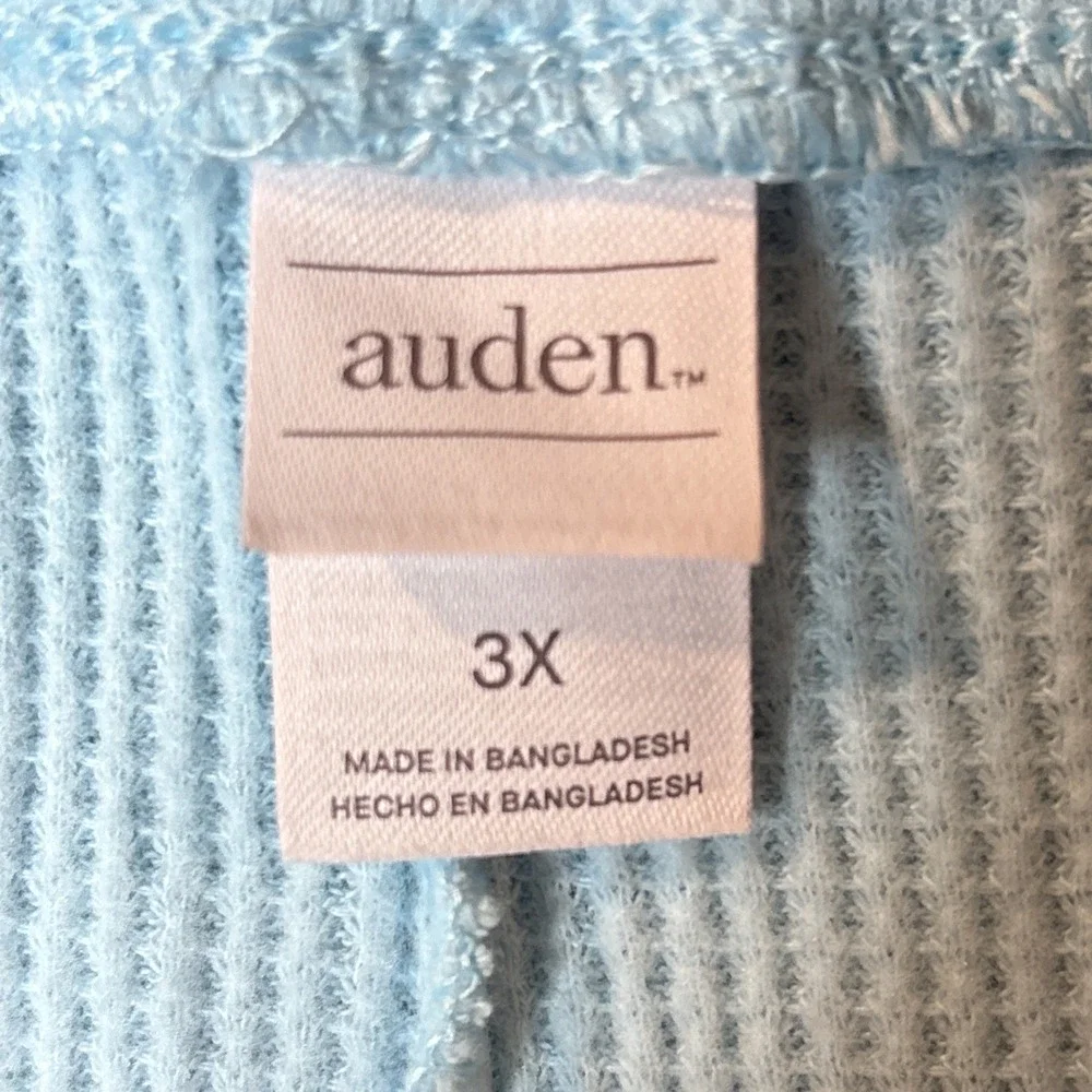Auden Women's Blue Waffle Knit Pajama Shorts 3X Lounge NWT
